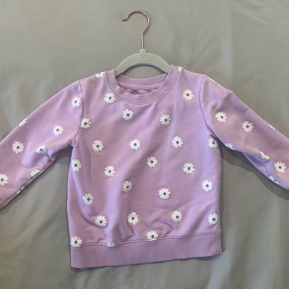 Purple Kids' Floral Sweatshirt